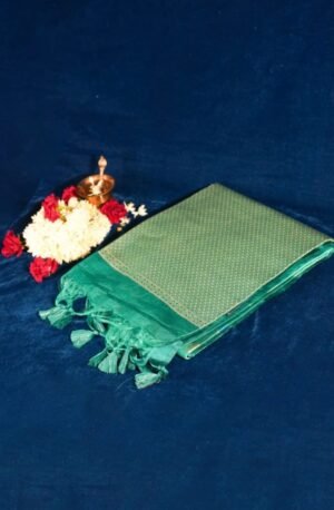 Banarasi Green Rangkaat Silk Saree with Kadwa Zari Work | Buy at ₹2999 Banarasi Green Rangkaat Silk Saree