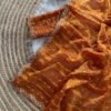 Orange Pure Silk Chiffon Saree