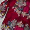 Wine Pink BSY Satin Saree with Embroidered Jacket & Stitched Blouse Wine Pink BSY Satin Saree
