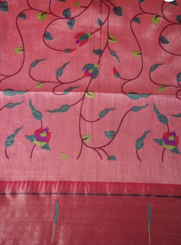 Banarasi Maroon Soft Paithani Muniya Saree | Gold Zari Butta | Bridal Wear Banarasi Maroon Soft Paithani Muniya Saree