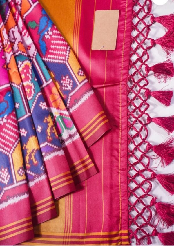 Hot Pink Banarasi Patola Silk Saree