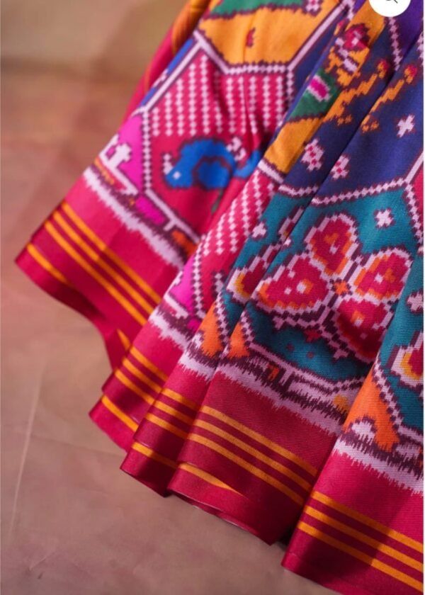 Hot Pink Banarasi Patola Silk Saree