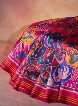 Hot Pink Banarasi Patola Silk Saree