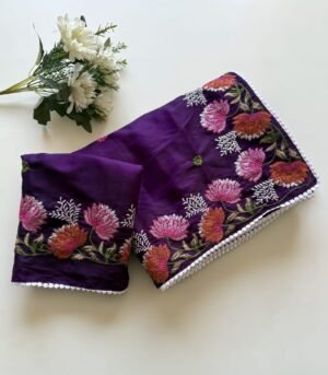Purple Pure Tussar Silk Saree
