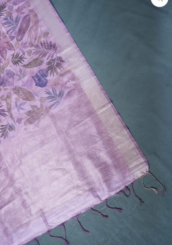 Banarasi Onion Block Print Raw Silk Saree