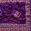 Purple Pure Tussar Silk Saree