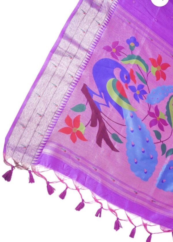 Baranasi Magenta Peacock Paithani Saree | Premium Banarasi Silk Banarasi Magenta Peacock Paithani Saree