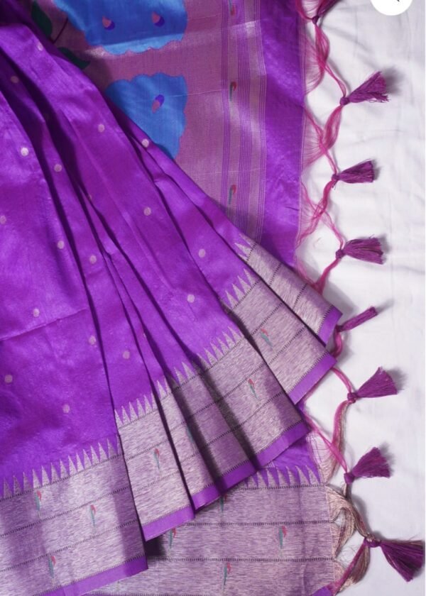 Baranasi Magenta Peacock Paithani Saree | Premium Banarasi Silk Banarasi Magenta Peacock Paithani Saree