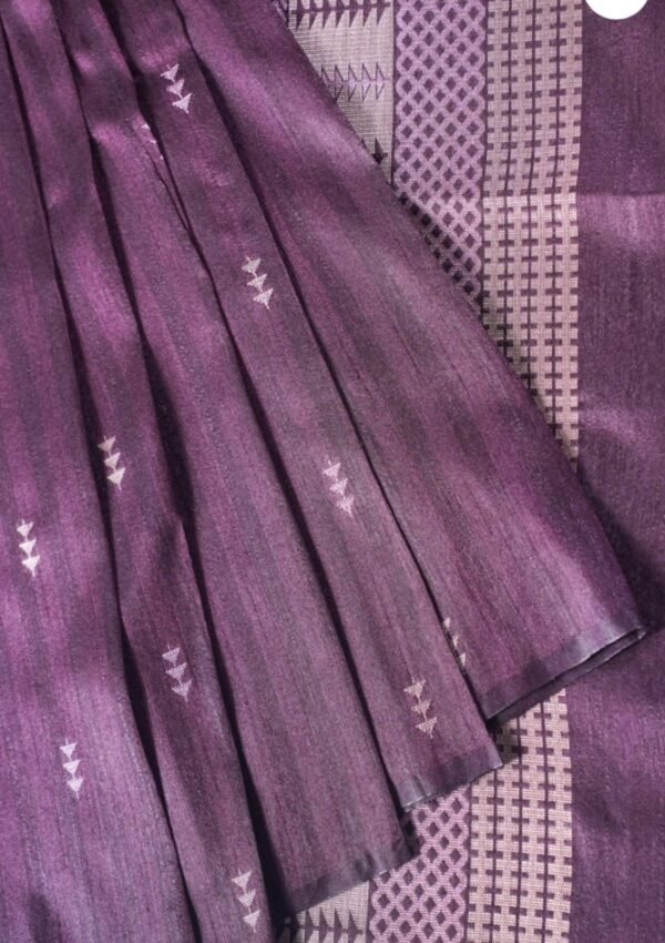 Banarasi Purple Raw Mango Silk Saree with Zari Buta Purple Raw Mango Silk Saree