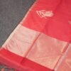 Red Banarasi Linen Upada Butta Silk Saree