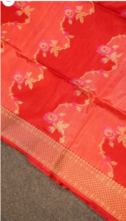 Banarasi Red Rangkaat Silk Saree | Bridal Handloom Banarasi Saree Banarasi Red Rangkaat Silk Saree