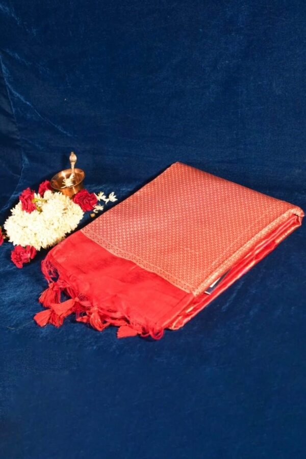 Banarasi Red Rangkaat Silk Saree | Bridal Handloom Banarasi Saree Banarasi Red Rangkaat Silk Saree