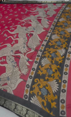 Black Maheshwari Cotton Saree with Kalamkari Pallu Black Maheshwari Cotton Saree