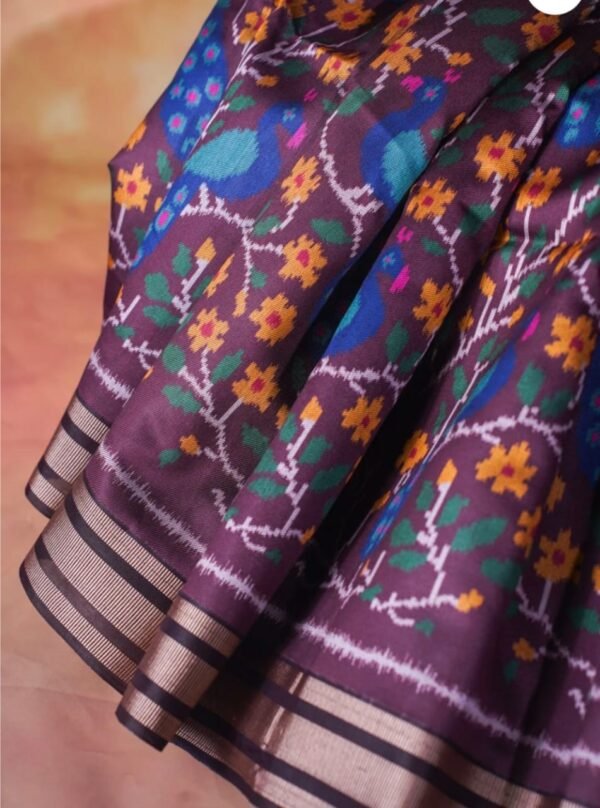 Magenta Banarasi Panghat Patola Silk Saree
