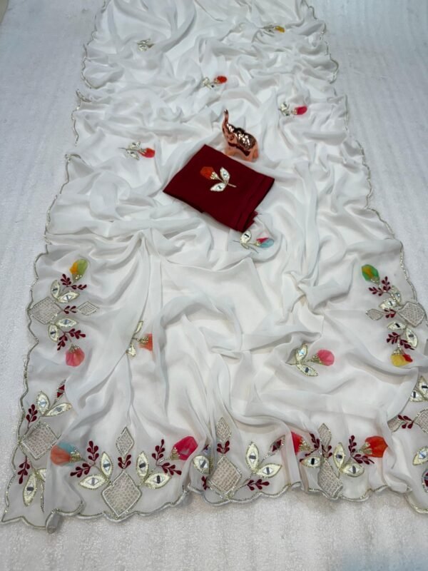 White Star Georgette Saree