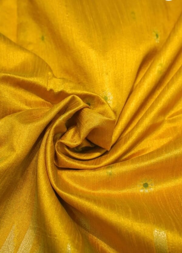 Yellow Cotton Tissue Silk Saree