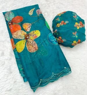 Pure Tebby Silk Handwork Saree