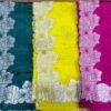 Floral Cut Work Border Tussar Silk Saree – Premium Appliqué Work Saree Floral Cut Work Border Tussar Silk Saree