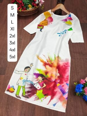 Holi Special Crepe Digital Print Kurti at ₹550 | Free Shipping | S to 6XL Holi Special Crepe Digital Print Kurti