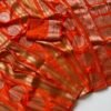 Elegant Orange Pure Chinya Tissue Saree with Silver & Golden Jari Weaving Orange Pure Chinya Tissue Saree