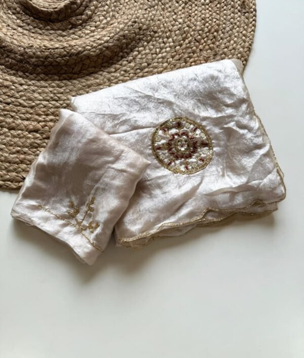 Magic Soft Freddy Silk Saree with Khatli Hand Work | Designer Silk Saree Online Magic Soft Freddy Silk Saree