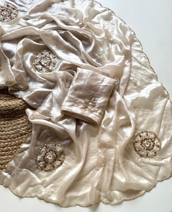 Magic Soft Freddy Silk Saree with Khatli Hand Work | Designer Silk Saree Online Magic Soft Freddy Silk Saree