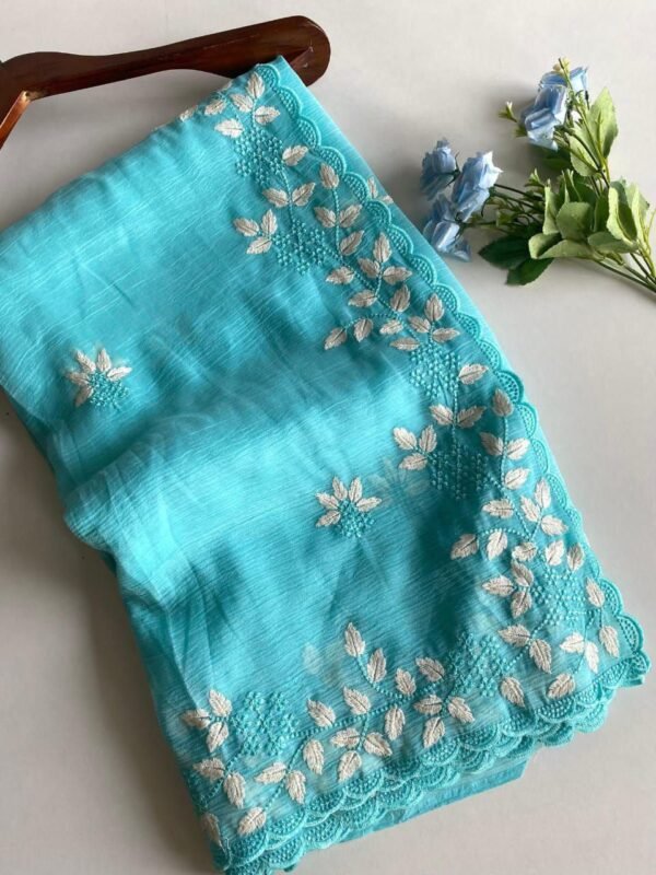 SHIMMER CRUSH Shimmer Georgette Embroidered Partywear Saree SHIMMER CRUSH