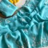SHIMMER CRUSH Shimmer Georgette Embroidered Partywear Saree SHIMMER CRUSH