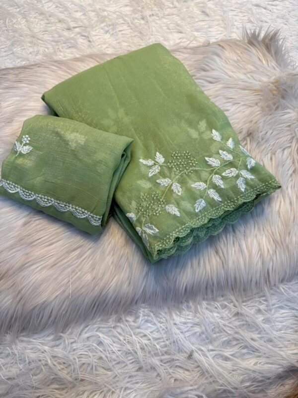 SHIMMER CRUSH Shimmer Georgette Embroidered Partywear Saree SHIMMER CRUSH