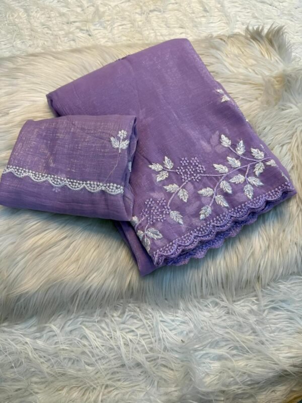 SHIMMER CRUSH Shimmer Georgette Embroidered Partywear Saree SHIMMER CRUSH