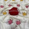 White Silk Embroidery Mirror Work Saree