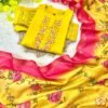 Yellow Roman Silk Kurti Set with Zari Dupatta | Handwork Designer Suit Yellow Roman Silk Kurti Set