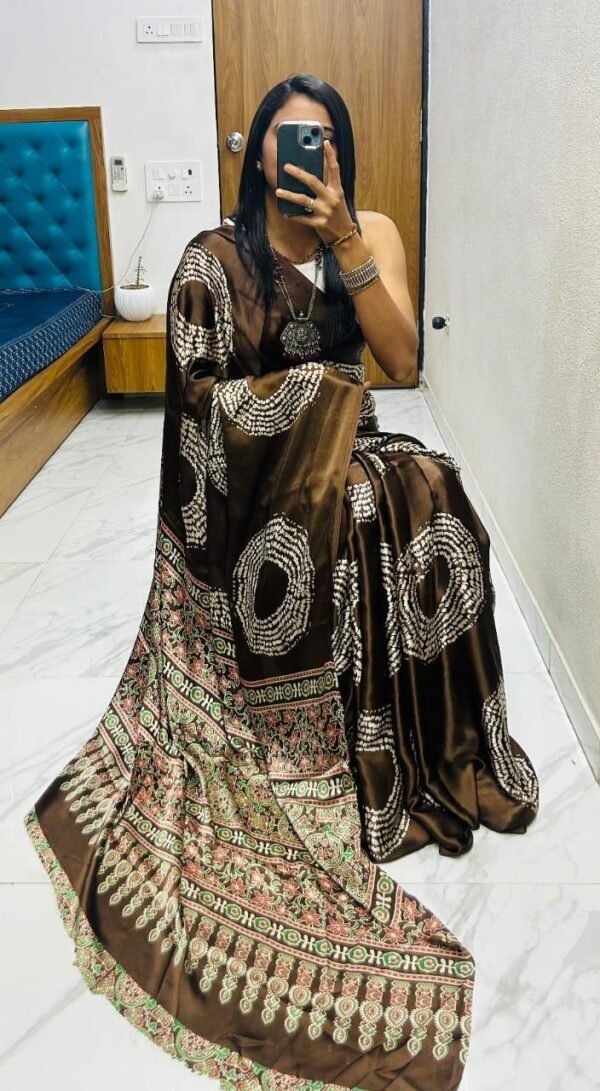 Classic Bandhej Pure Gajji Soft Silk Saree – 6.30 Mtr with Blouse | ₹830 Classic Bandhej Pure Gajji Soft Silk Saree