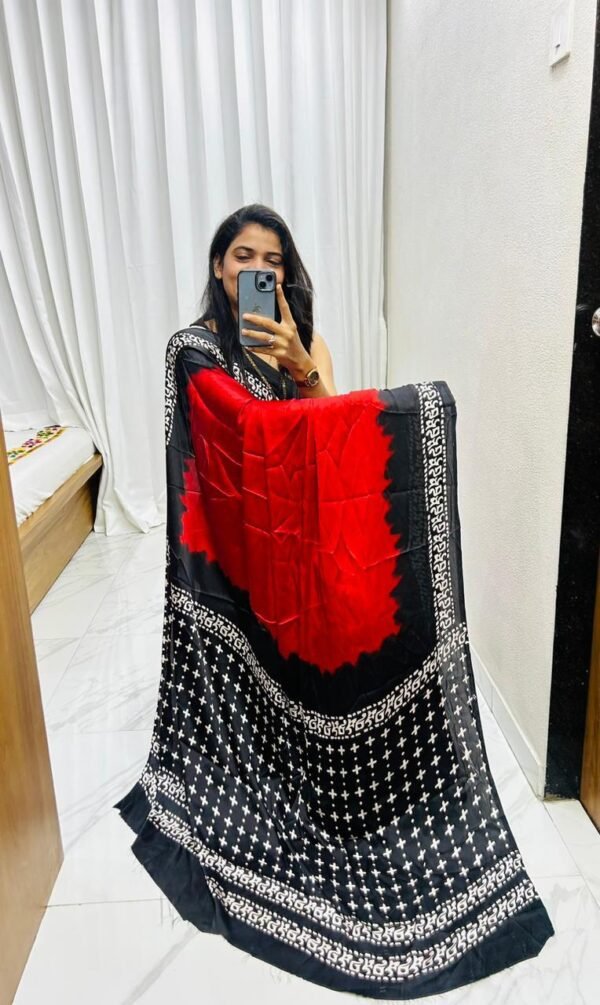 Wrap Yourself in Tradition - Pure Softy Silk Pashmina Print Saree Wrap Yourself in Tradition