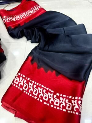 Traditional Bandhani Digital Print Silk Saree - Pure Softy Silk Traditional Bandhani Digital Print Silk Saree