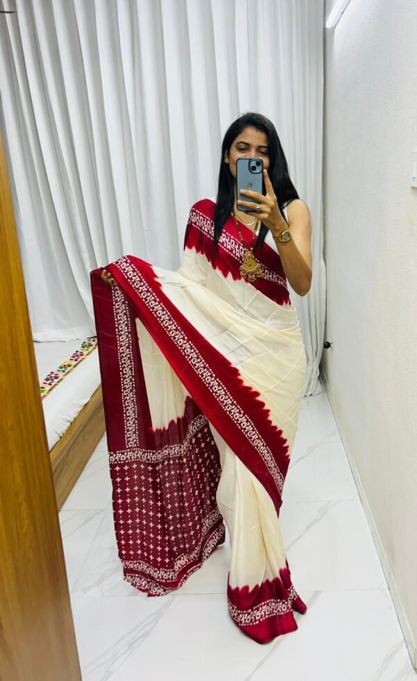 Wrap Yourself in Tradition - Pure Softy Silk Pashmina Print Saree Wrap Yourself in Tradition