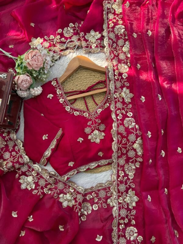 Pink Designer Fendy Silk Saree