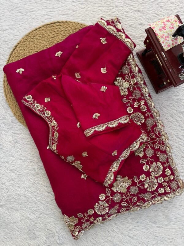 Pink Designer Fendy Silk Saree