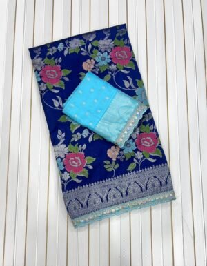 Meenakari Jacquard Georgette Saree