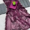 Purple Rangoli Fabric Diamond Work Saree with Handmade Panel Work Border Purple Rangoli Fabric Diamond Work Saree