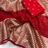 Red Weaving Patti Georgette Saree