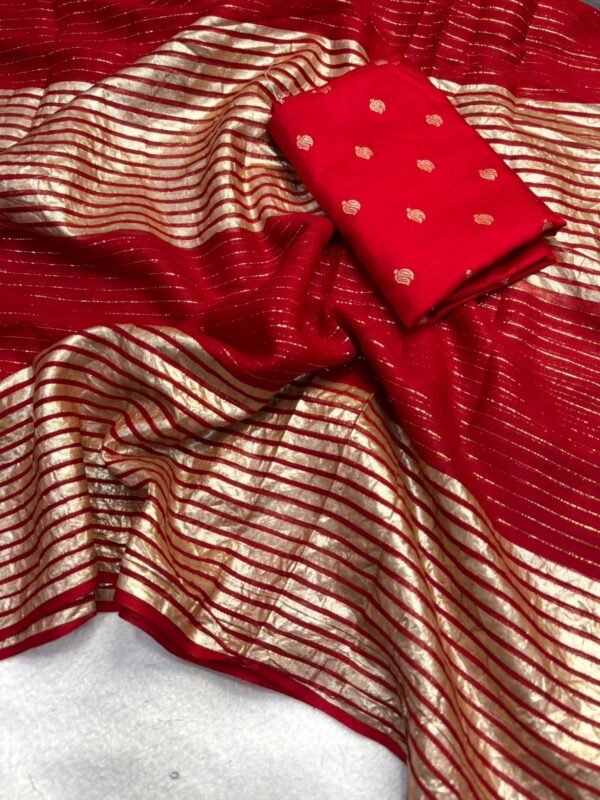 Red Weaving Patti Georgette Saree