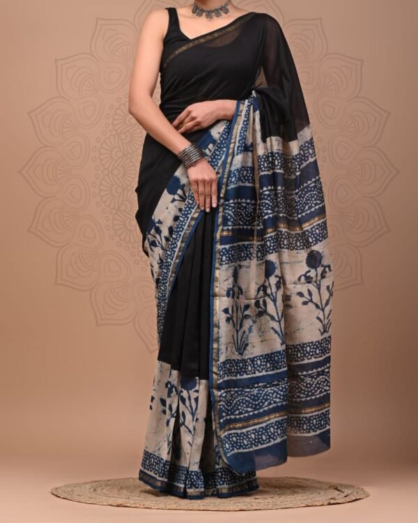 Chanderi Silk Printed Saree