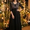Black Georgette Party Gown
