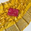 Yellow Viscose Georgette Saree